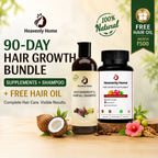 90-Day Hair Growth Bundle – Supplements + Shampoo + Free Hair Oil